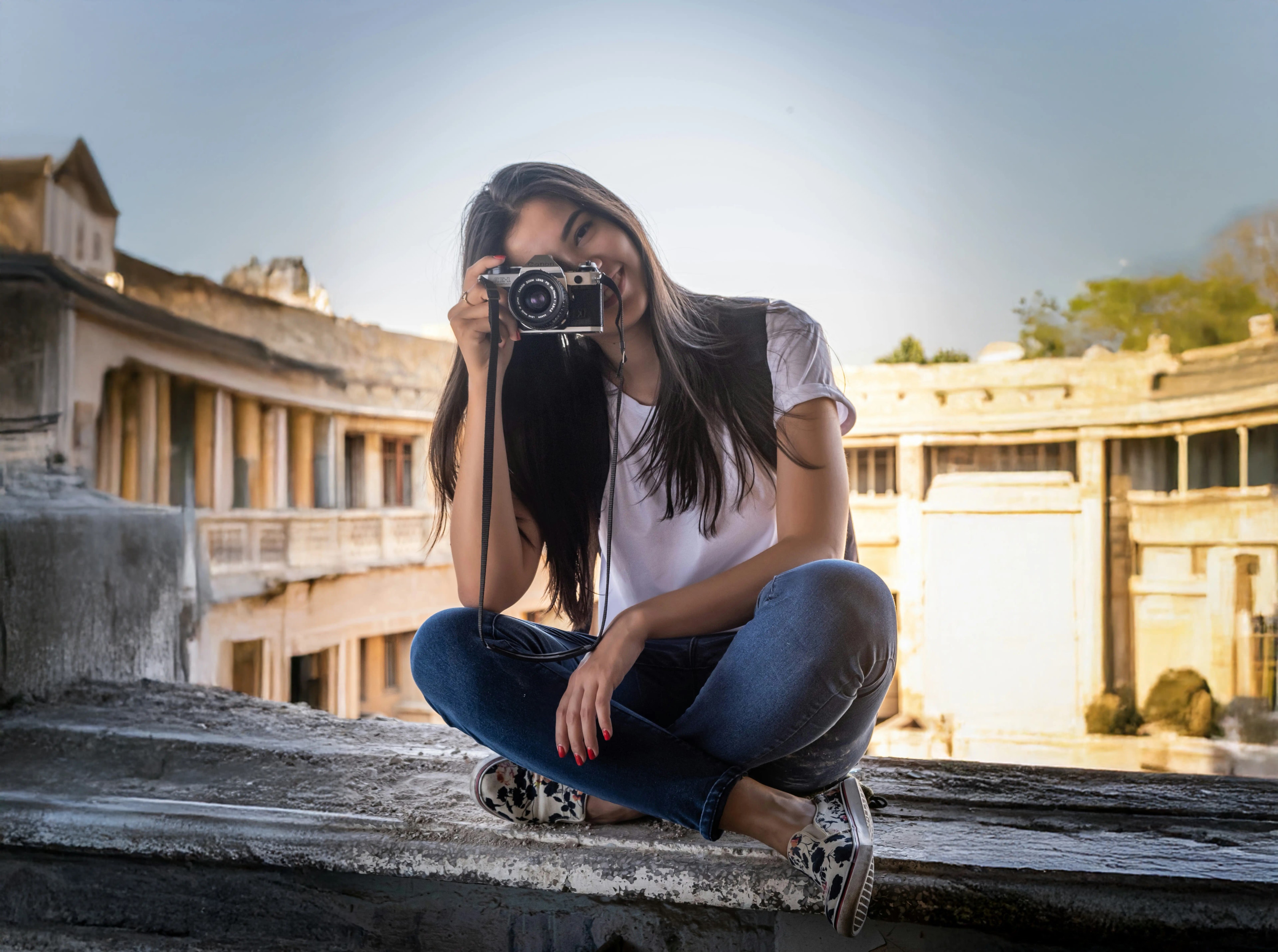 Photographer taking photo